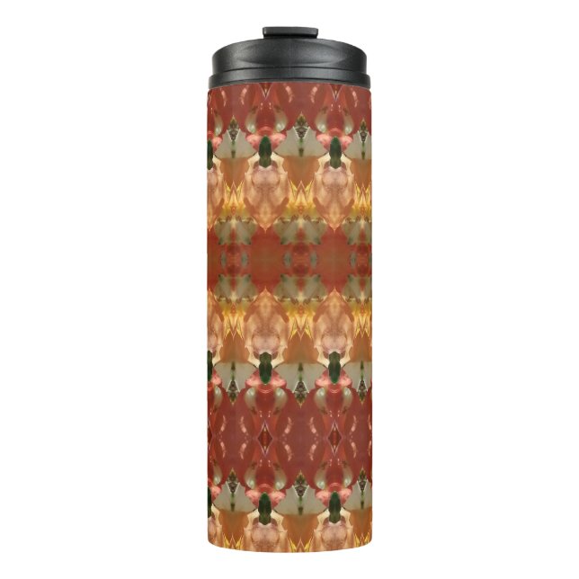 Garrafa Térmica Ikat verde e âmbar 3 (Frente)