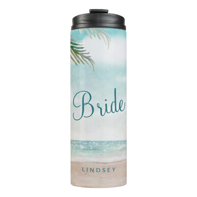 Garrafa Térmica Ilha Breeze Pintada Praia Noiva Personalizada (Frente)