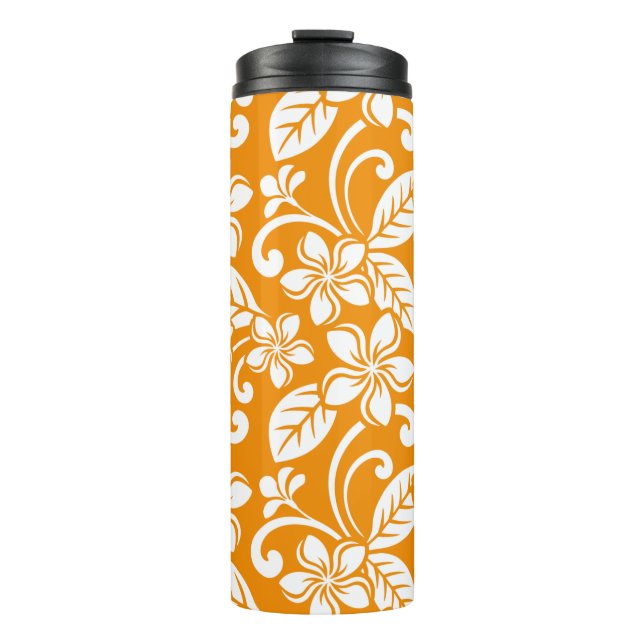 GARRAFA TÉRMICA  ILHA PLUMERIA (LARANJA) (Frente)