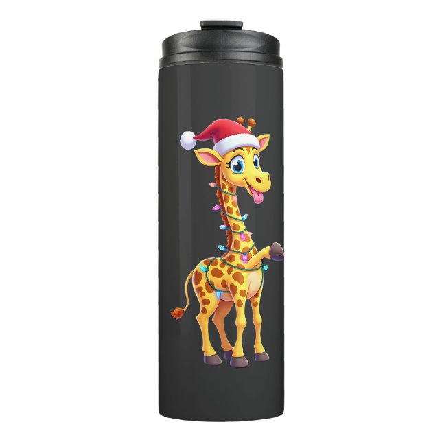 Garrafa Térmica Iluminação de Natal Girafa Piada de Natal Girafa R (Frente)