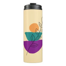 Garrafa Térmica Ilustração boho de folhas