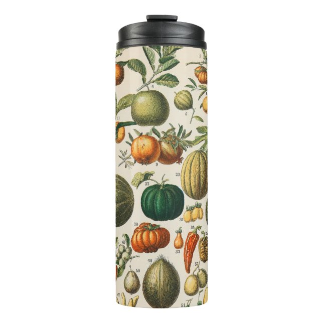 Garrafa Térmica Ilustração Científica Botânica Vegetal fruta (Frente)