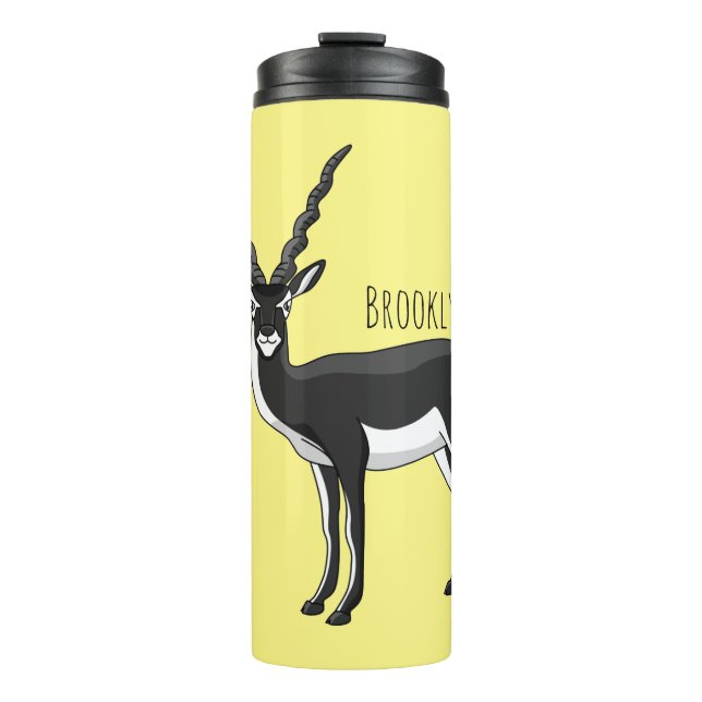 Garrafa Térmica Ilustração de antílope Blackbuck (Frente)