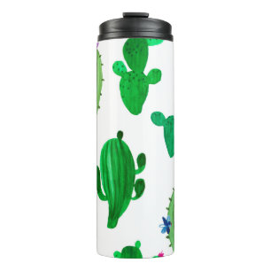 Garrafa Térmica Ilustração de aquarelas do cacto do deserto de t