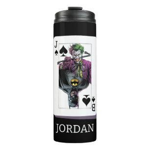 Garrafa Térmica Ilustração de Carta de Baralho do Coringa e Batman