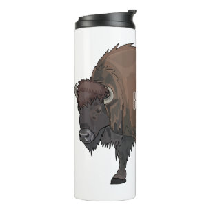Garrafa Térmica Ilustração de desenho animado Bison