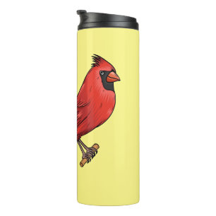 Garrafa Térmica ilustração de desenho animado de aves cardeal nort