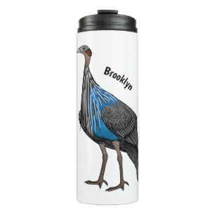 Garrafa Térmica Ilustração de desenho animado de aves guineafowl v