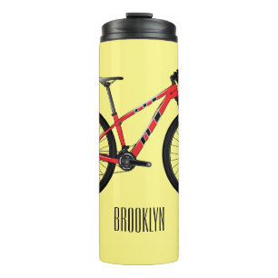 Garrafa Térmica Ilustração de desenho animado de bicicleta