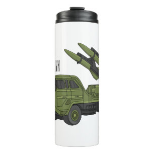 Garrafa Térmica Ilustração de desenho animado de mísseis militares