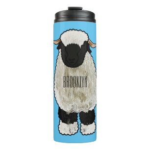 Garrafa Térmica Ilustração de desenho animado de ovelha Valais Bla
