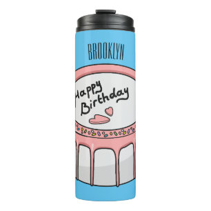 Garrafa Térmica Ilustração de desenho de bolo de aniversário