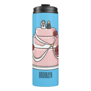Garrafa Térmica Ilustração de desenho de bolo de casamento