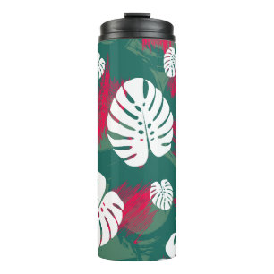 Garrafa Térmica Ilustração de Plantas Tropicais