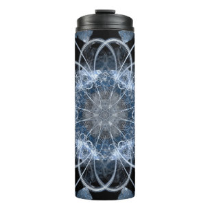 Garrafa Térmica Ilustração fractal computacional do inverno azul d