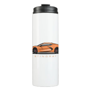 Garrafa Térmica Ilustração preta do Chevy Corvette C8