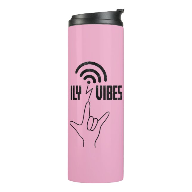 Garrafa Térmica ILY Vibes - Design ASL  (Giro à esquerda)