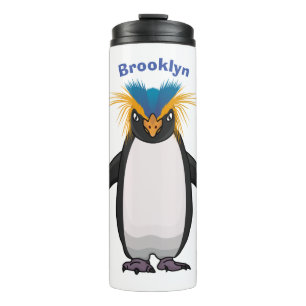 Garrafa Térmica Imagem do desenho animado de pinguim macarrão-bra