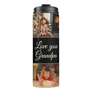 Garrafa Térmica Imagem do Monograma Moderno Negro Te Ama Vovô