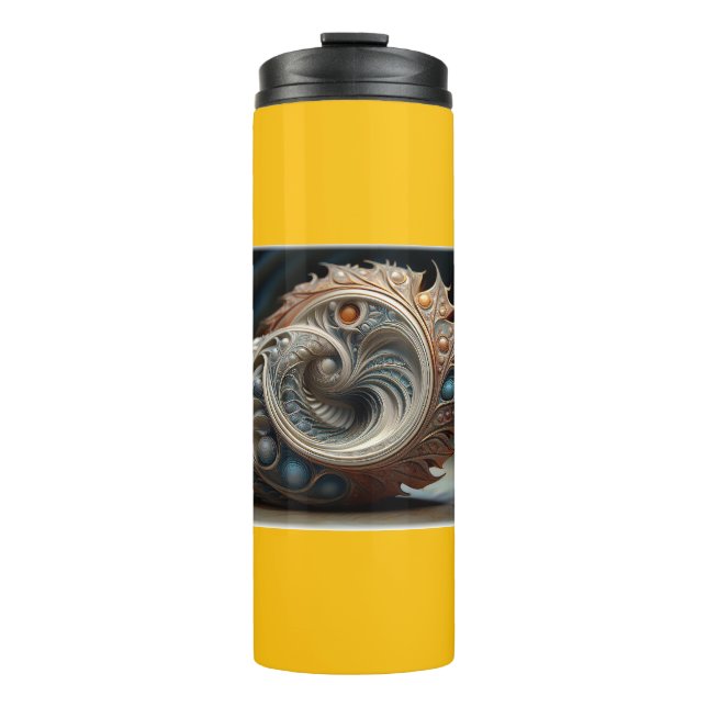 Garrafa Térmica Imagem Fractal Mandelbrot Manipulada (Frente)