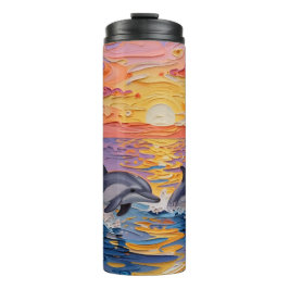 Garrafa Térmica Impasto Dolphins and Ocean Waves  