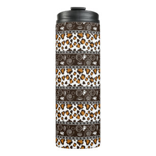 Garrafa Térmica Impressão africano com teste padrão da pele da