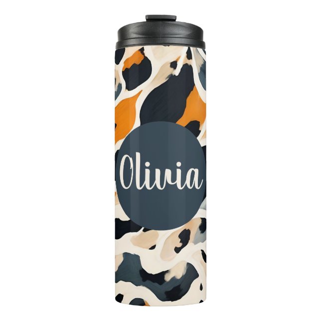 Garrafa Térmica Impressão Animal Girafa Personalizada (Frente)