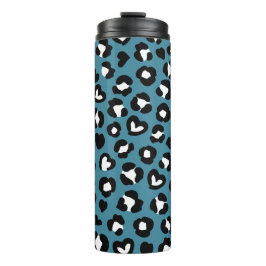 Garrafa Térmica Impressão Animal, Leopardo Azul, Manchas de Chita,