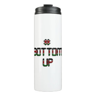Garrafa Térmica Impressão Artística Bottom Up Quênia Paz Amor e Un