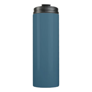 Garrafa Térmica Impressão de cor sólida azul escuro da meia-noite,