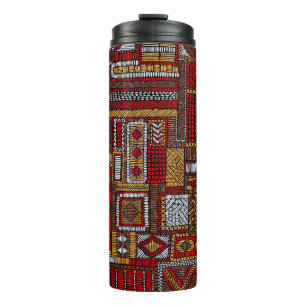 Garrafa Térmica Impressão de Étnica Bordada de Estilo de Patchwork