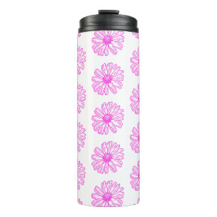 Garrafa Térmica Impressão de Flor de Margarida Ultra-Rosa, Hippie