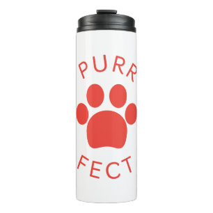 Garrafa Térmica Impressão do Cat Perfect Red Purr Paw