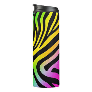 Garrafa Térmica Impressão do Rainbow Zebra - Colorida e sem descul