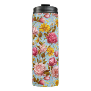Garrafa Térmica Impressão Floral de Estilo Antiquado
