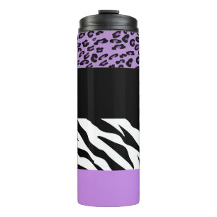 Garrafa Térmica Impressão Leopardo, Impressão Zebra, Impressão Ani
