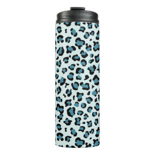 Garrafa Térmica Impressão Leopardo, Manchas Leopardo, Leopardo Azu