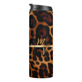 Garrafa Térmica Impressão Leopardo Monograma e Tendy