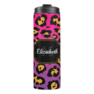 Garrafa Térmica Impressão Leopardo Roxo