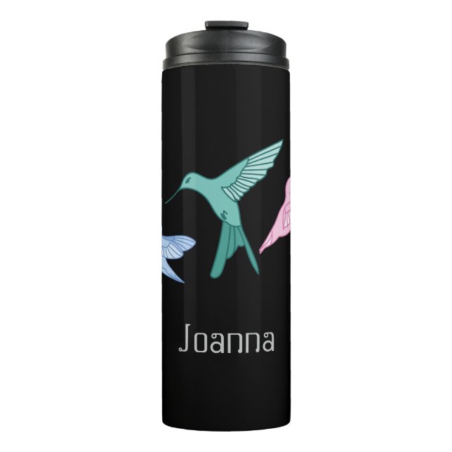 Garrafa Térmica Impressão Personalizada de Beija-flor (Frente)