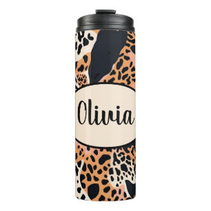 Garrafa Térmica Impressão Personalizada de Guepardo e Zebra