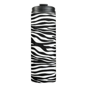 Garrafa Térmica Impressão Zebra, Banhas Zebra, Preto E Branco