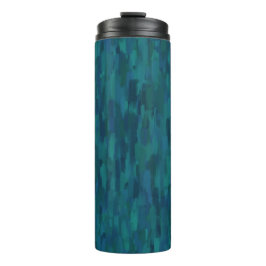 Garrafa Térmica Impressionist Brush Strokes, Navy, Teal, Blue