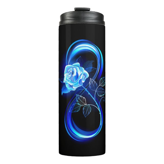 Garrafa Térmica Infinito brilhante com rosa azul (Frente)