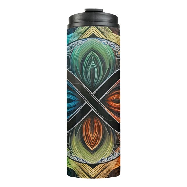 Garrafa Térmica Infinity Mandala African Tribal Mask Abstrract (Frente)