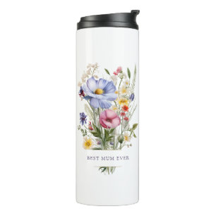 Garrafa Térmica Inglês Garden Flowers Melhor Mãe de Buquê