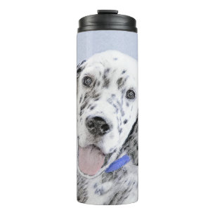 Garrafa Térmica Inglês Setter Blue Belton pintando arte canina