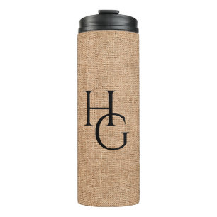 Garrafa Térmica Iniciais Personalizados de Linen Faux
