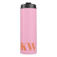 Inicial Monograma Personalizado Rosa Laranja Moder