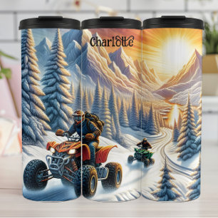 Garrafa Térmica Inverno ATV: Montanha Neve e Sunset Ride